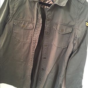 Olive Military button down